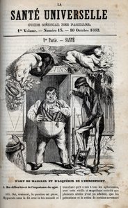 体重を減らしたり増やしたりする技術 - 1852年の "La Sante Universelle - Guide Medical des Familles "に掲載された彫刻。 作： Unknown artist