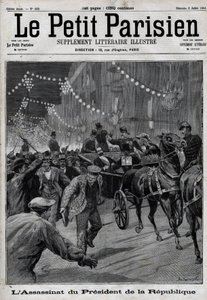 6月24日、イタリアの無政府主義者サンテ・カセリオによる共和国大統領サディ・カルノー（1837-1894）の暗殺事件。 作： Unknown artist