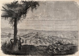 1858年頃のベルガモ(Bergamo)の街 - エングレービング - 。 作： Unknown artist