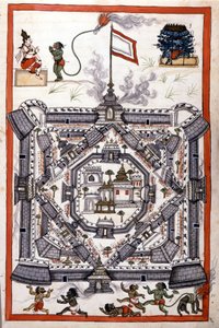 17世紀の紙製写本に描かれたランカ（セイロン、Ceylon）の街並み。 作： Unknown artist