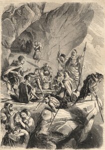 1857年のカビリアの偽造者たち。偽造）をしていた。1857年の「Le Monde illustrious」に掲載されたエングレーヴィング。個人蔵。 作： Unknown artist
