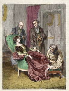 ハンナ・グリーナーの死は多量のクロロホルム（無麻酔）の吸入によるもの - 1848年 - ハンナ・グリーナー（15歳の少女）は、生爪の手術のために行われたクロロホルムの麻酔中に失神して死亡 - 刻印 作： Unknown artist