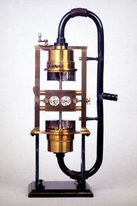 聴覚のメカニズムを広く研究したドイツの物理学者・生理学者であるヘルマン・ルートヴィヒ・フェルディナント・フォン・ヘルムホルツ（1821-1894）による「二重のサイレン」。 作： Unknown artist