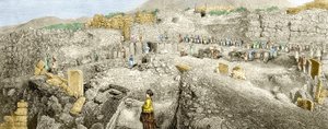 ハインリッヒ・シュリーマンが主導したミケーネの発掘調査。19世紀には 作： Unknown artist