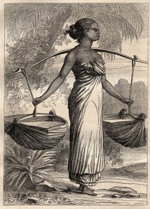 エティエンヌ・マルシャン船長（1755-1793）の世界一周遠征（1790-1792）：ティモール（インドネシア・東ティモール）の水運船 -イラストは "The Great Mariners of 18 century "から引用しました。 作： Unknown artist