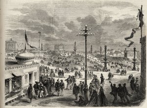 1867年8月15日、パリのトロカデロでの祝宴 - 1867年の輝かしい世界 作： Unknown artist