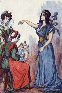 料金は、リケが心を持っているだろうと予測しています。フランスの作家、シャルル・ペロー（1628-1703）の物語「Riquet à la houppe」の挿絵。匿名のイラスト。イメージ：Marcel Vagne, Jarville Nancy, undated (19世紀後半). 作： Unknown artist