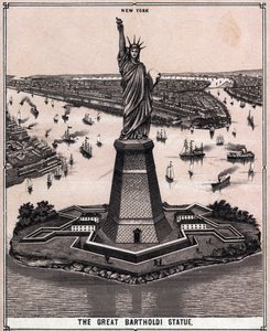世界図説168景」のアメリカ・ニューヨークのバルトルディ大像 未発表（19世紀後半