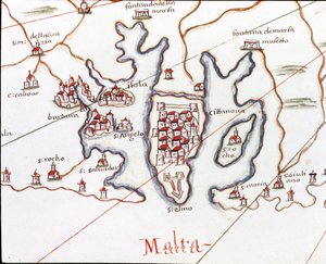 セント・エルモ砦のあるマルタ島（ポルトゥラン・デ・カステリーニのディテール 作： Unknown artist