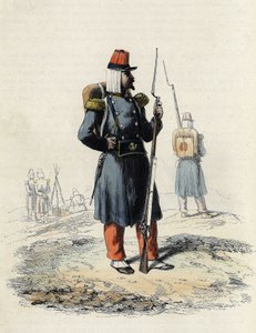 1830年のアルジェ遠征時のフランス軍の軽装歩兵（Leon Galibert著「L