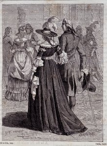 1778年のパリの貴婦人たちの稲妻帽子 - ルイ・フィギエの「科学の驚異」に掲載されている。 作： Unknown artist