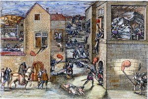 サン・バルテルミーの虐殺（1572年）17世紀のエングレーヴィング。