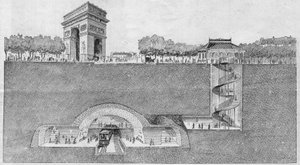 パリの地下鉄駅「エトワール」。1895年に描かれたもの。 作： Unknown artist