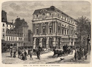 1873年、パリの新ルネッサンス劇場。 作： Unknown artist