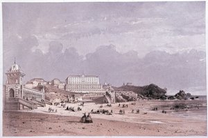 ビアリッツ、SDのコート・デ・フールとカジノの新しい浴場。19世紀 作： Unknown artist