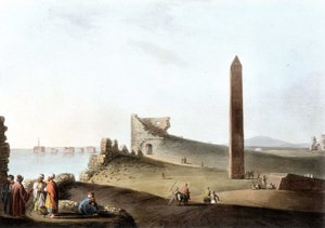 クレオパトラの針と呼ばれるアレキサンドリアのオベリスク - "Views in Egypt "より 作： Unknown artist