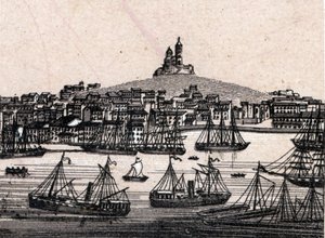 世界図絵168景」に描かれたマルセイユの旧港 未発表（19世紀後半 作： Unknown artist