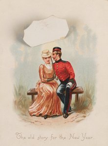 「年の古い話」、年賀状、1885年頃 作： Unknown