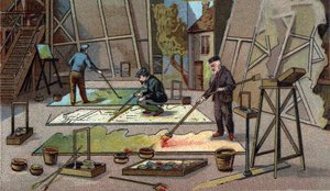 劇場の装飾を担当した画家。19世紀末のクロモリトグラフ 作： Unknown artist
