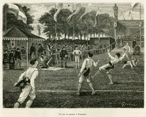 パームゲームにはフラネカー（オランダ）が登場します。エドワード・シャルトン（1807-1890）が監督した「le tour du monde 1886」（Hachette, Paris）に掲載されているオランダの新聞の記事をもとにした物語「La Frise」を説明するためのエングレーヴィング。 作： Unknown artist