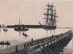 世界図説168景」のカレーの街の港 未発表（19世紀後半 作： Unknown artist