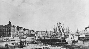 1833年のボルドーの波止場 作： Unknown artist