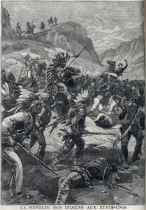 1898年にアメリカのミネソタ州北部で起きた赤肌のインディアンの反乱。 作： Unknown artist