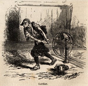 縄師。1863年から1864年にかけての日本への航海を説明するためのエングレーヴィング。スイス連邦の大臣アイム・アンベールが、エドゥアール・シャルトンの指揮のもとに出版された「Le tour du monde, nouveau journal des voyages」に掲載されたもの。