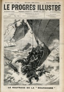 大西洋横断船の難破 1898年7月の「The illustrious progress」に掲載された「ブルゴーニュ」のエングレーヴィング。