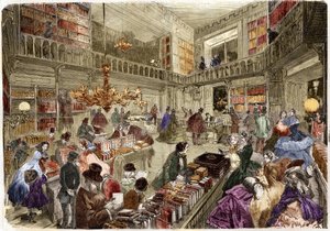 1860年、パリのイタリヤン通りにあった書店ヌーベルの店舗。 作： Unknown artist