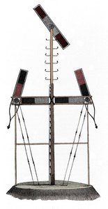 フランスの技術者クロード・シャップ（1763-1805）の電信機 - 19世紀のエングレービング 作： Unknown artist