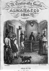 スカラ座のチケット売り場、1833年のアルマナック。 作： Unknown artist