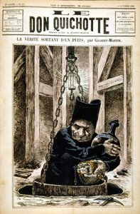井戸から出てくる真実 - Le Don Quixote du 27/10/1882にて 作： Unknown artist
