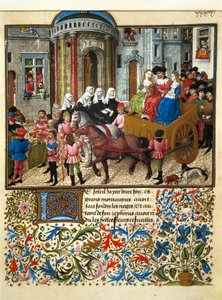 Thesee a Athenes Miniature from a French manuscript of "Teseida delle nozze di Emilia" by Giovanni Boccaccio (Boccace) (1313-1375) 作： Unknown artist