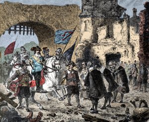 三十歳の頃。ザクセン・ワイマール（Saxony-Weimar）の将軍ベルナルド（1604-1639）がブライザッハ（ドイツ）で勝利した間 - ワイマールのベルナルドがブライザッハに入る-。 作： Unknown artist