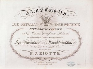 G・F・ヘンデル作曲「Timotheus」（1812年）の楽譜のタイトルページ。 作： Unknown artist