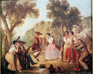 メキシコ伝統舞踊 19世紀の絵画 メキシコ国立歴史博物館 チャプルテペック城 作： Unknown artist