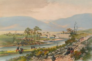 「チェルナヤの戦い後のトラクティル橋」、1855 作： Unknown