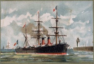 1880年頃の大西洋横断定期船「ラブラドール」。19世紀のクロモリトグラフ。 作： Unknown artist