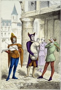 15世紀の旅する音楽家たち - "Costumes de Paris through the centuries "にて