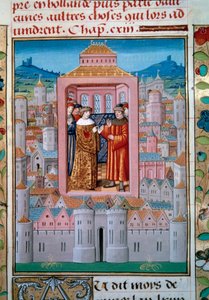 1465年10月5日、ルイ11世とシャルル・ド・シャロレ（後のシャルル・ザ・テメレール）との間で結ばれたコンフラン条約により、貴族の反乱や公益連盟が終結した。15世紀のEnguerrand de Monstrelet（1400-1453）による「モンストレ年代記」のミニチュア 作： Unknown artist