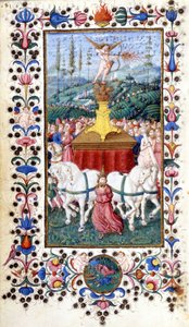 フランチェスコ・ペトラルカ（Petrarca）の「Triunfus Amoris（愛の勝利）」。15世紀の写本。ミラノのトリヴルツィアーナ。