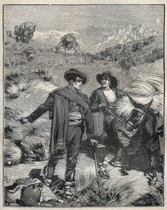 1838年、スペインのシエラ・アルマグラーラの2人の農民がハローゾ銀鉱床を発見した。Adolphe BITARDの "Les arts et metiers illustres "に掲載された1885年の図版。 作： Unknown artist
