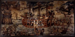 Typus religionis 信仰の身廊は、イエズス会を筆頭とする修道会に支配されているという修道会のアレゴリー。様々な修道会の創設者たちが表現されています。イエズス会の創設者であるロヨラの聖イグナティウス、アッシジの聖フランソワ、S． 作： Unknown artist