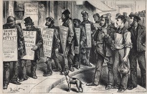 アメリカ：飲酒防止連盟に代わって抗議活動を行う 1875年 作： Unknown artist
