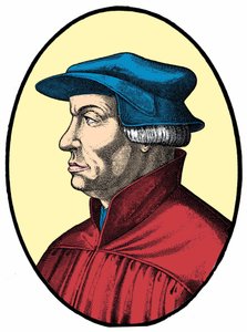 Ulrich or Huldrych Zwingli (1484-1531)スイスの宗教改革者。 作： Unknown artist