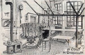 1893年のグルギヨン(リヨン)の犬の鳴き声-1895年の「栄光の時代」に掲載された版画 作： Unknown artist