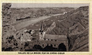 Vallee de la Meuse: ベルギー、ワロン地方、Creve Coeur (Creve-Coeur or Crevecoeur)の眺め。19世紀末のクロモリトグラフ。 作： Unknown artist