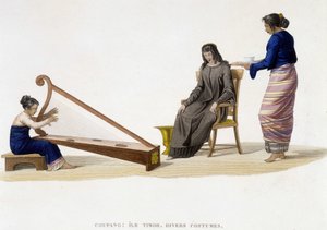 ティモール島（クーパン）の女性の様々な衣装。 作： Unknown artist