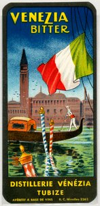 Veneziaのビターアルコールの広告（クロモリトグラフィー 19世紀後半 作： Unknown artist